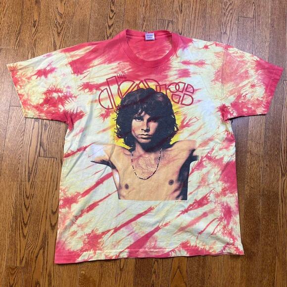 Fruit of the Loom Other - Vintage 1990 The Doors Tie Dye Jim Morrison Band Rock Music Tour T Shirt